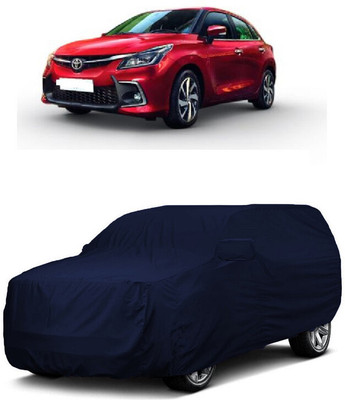 ANTOFY Car Cover For Toyota Glanza V Petrol (With Mirror Pockets)(Blue)