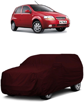 ANTOFY Car Cover For Chevrolet Aveo Uva (With Mirror Pockets)(Maroon)
