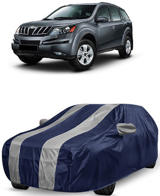 ANTOFY Car Cover For Mahindra XUV500 W8 2WD (With Mirror Pockets)(White, Blue)