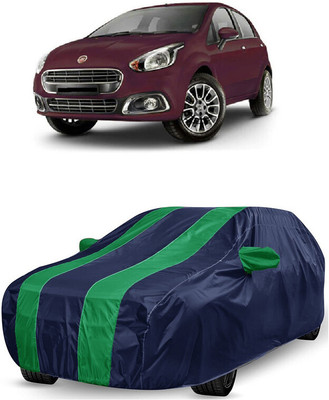 ANTOFY Car Cover For Fiat Punto EVO 1.2 Active (With Mirror Pockets)(Green, Blue)