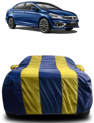 SUGASHRI Car Cover For Maruti Suzuki Ciaz (With Mirror Pockets)(Yellow, Blue)