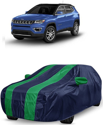ANTOFY Car Cover For Jeep Compass 2.0 Limited Plus Diesel (With Mirror Pockets)(Green, Blue)
