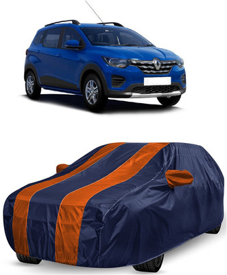 ANTOFY Car Cover For Renault Triber RXT (With Mirror Pockets)(Orange, Blue)