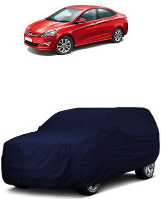 ANTOFY Car Cover For Hyundai Verna CRDi 1.6 EX (With Mirror Pockets)(Blue)