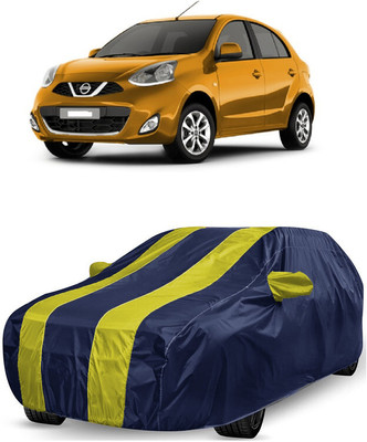 ANTOFY Car Cover For Nissan Micra (With Mirror Pockets)(Yellow, Blue)