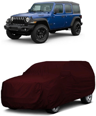 ANTOFY Car Cover For Jeep Wrangler Unlimited 4X4 (With Mirror Pockets)(Maroon)