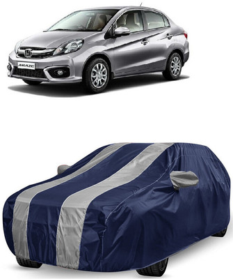 ANTOFY Car Cover For Honda Amaze SX i-VTEC (With Mirror Pockets)(White, Blue)