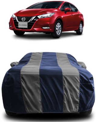 SUGASHRI Car Cover For Nissan Almera S (With Mirror Pockets)(Grey, Blue)