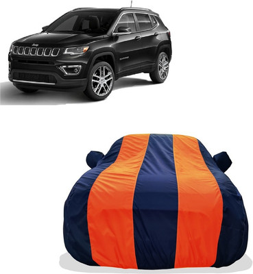 Tricway Car Cover For Jeep Compass 1.4 Limited Option Black Petrol (With Mirror Pockets)(Orange)