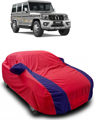 ANTOFY Car Cover For Mahindra Bolero (With Mirror Pockets)(Red, Blue)