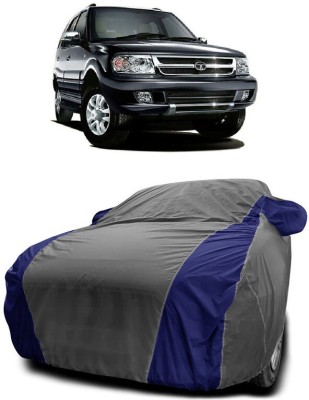 SUGASHRI Car Cover For Tata Safari VTT EX (With Mirror Pockets)(Grey, Blue)