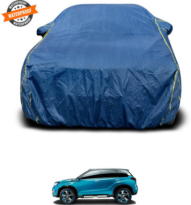 PAGORA Car Cover For Maruti Suzuki Vitara Brezza (With Mirror Pockets)(Blue)
