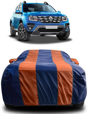 SUGASHRI Car Cover For Renault Duster (With Mirror Pockets)(Orange, Blue)