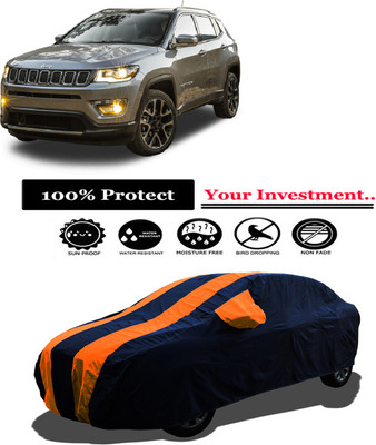 Amexride Car Cover For Jeep Compass 2.0 Sport Plus Diesel (With Mirror Pockets)(Orange)
