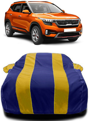 Autoprime Car Cover For Kia Seltos GTX Plus AT 1.4 (With Mirror Pockets)(Yellow, Blue)