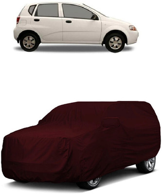 ANTOFY Car Cover For Chevrolet Aveo Uva 1.2 LS (With Mirror Pockets)(Maroon)