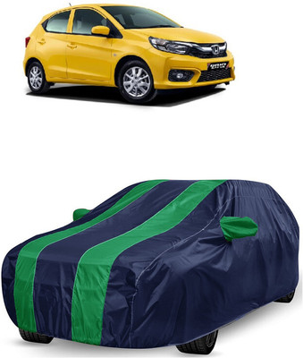 ANTOFY Car Cover For Honda Brio S MT (With Mirror Pockets)(Green, Blue)