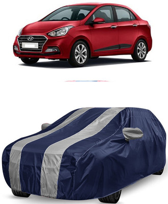 ANTOFY Car Cover For Hyundai Xcent 1.2 CRDi S Diesel (With Mirror Pockets)(White, Blue)