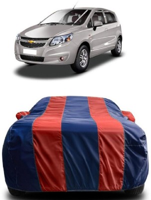 SUGASHRI Car Cover For Chevrolet Uva Split (With Mirror Pockets)(Red, Blue)