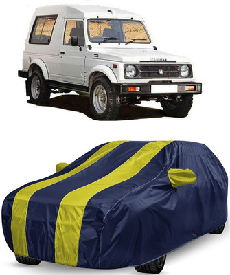 ANTOFY Car Cover For Maruti Suzuki Gypsy King (With Mirror Pockets)(Yellow, Blue)