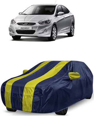 ANTOFY Car Cover For Hyundai Accent 1.6i (With Mirror Pockets)(Yellow, Blue)