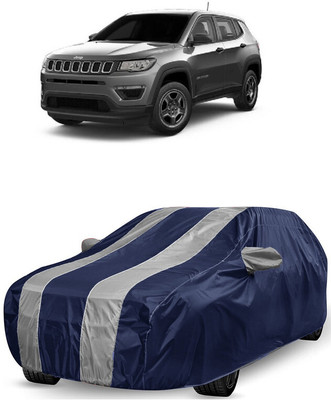 ANTOFY Car Cover For Jeep Compass 2.0 Bedrock (With Mirror Pockets)(White, Blue)
