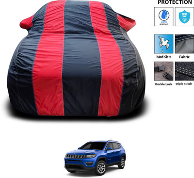 PAGORA Car Cover For Jeep Compass Facelift (With Mirror Pockets)(Red)