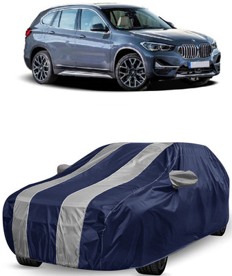 ANTOFY Car Cover For BMW X1 (With Mirror Pockets)(White, Blue)