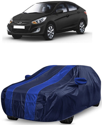 ANTOFY Car Cover For Hyundai Verna CRDi 1.6 AT EX (With Mirror Pockets)(Blue, Blue)