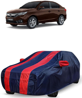 ANTOFY Car Cover For Honda Amaze S Diesel (With Mirror Pockets)(Red, Blue)