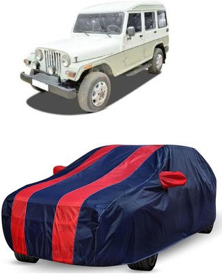 ANTOFY Car Cover For Mahindra Marshal (With Mirror Pockets)(Red, Blue)