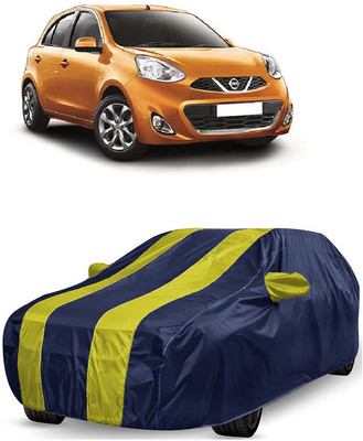 ANTOFY Car Cover For Nissan Micra Diesel XL (With Mirror Pockets)(Yellow, Blue)