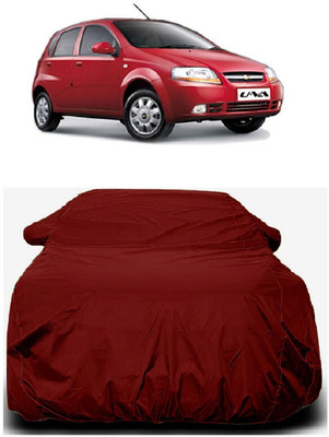 Autoprime Car Cover For Chevrolet Aveo Uva (With Mirror Pockets)(Maroon)