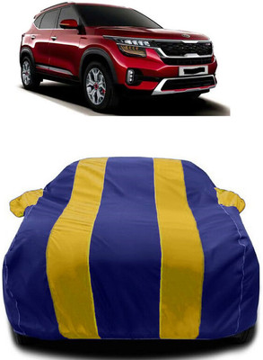 Autoprime Car Cover For Kia Seltos HTK Plus 1.5 Diesel (With Mirror Pockets)(Yellow, Blue)