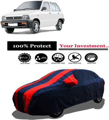 Amexride Car Cover For Maruti 800 DUO AC LPG (With Mirror Pockets)(Red)