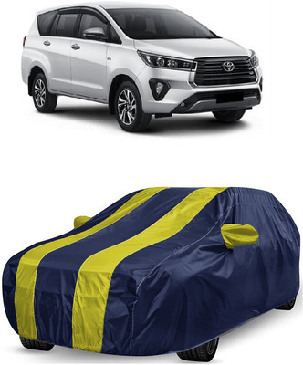 ANTOFY Car Cover For Toyota Innova Crysta (With Mirror Pockets)(Yellow, Blue)