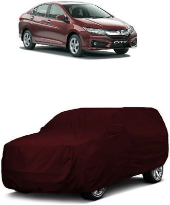 ANTOFY Car Cover For Honda City i DTec VX Option (With Mirror Pockets)(Maroon)