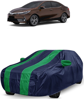 ANTOFY Car Cover For Toyota Corolla Altis 1.8 VL CVT Petrol (With Mirror Pockets)(Green, Blue)