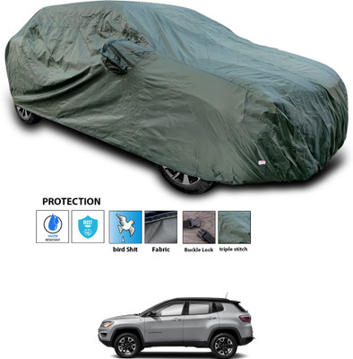 GOSHIV-car and bike accessories Car Cover For Jeep Compass (With Mirror Pockets)(Green)