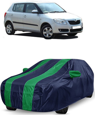 ANTOFY Car Cover For Skoda Fabia 1.4 TDI (With Mirror Pockets)(Green, Blue)
