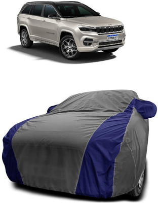 SUGASHRI Car Cover For Jeep Commander (With Mirror Pockets)(Grey, Blue)