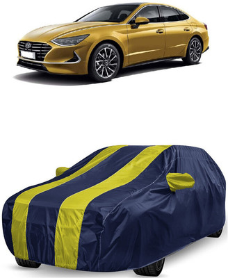 ANTOFY Car Cover For Hyundai Sonata Gold (With Mirror Pockets)(Yellow, Blue)