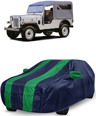 ANTOFY Car Cover For Mahindra Commander 750 ST (With Mirror Pockets)(Green, Blue)
