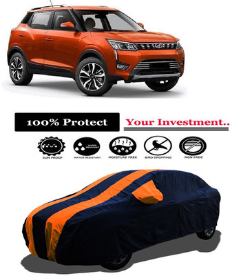 Amexride Car Cover For Mahindra XUV300 W4 Petrol (With Mirror Pockets)(Orange)