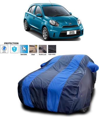 PAGORA Car Cover For Nissan Micra Active (With Mirror Pockets)(Blue)