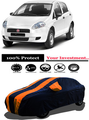 Amexride Car Cover For Fiat Punto Pure 1.2L FIRE (With Mirror Pockets)(Orange)