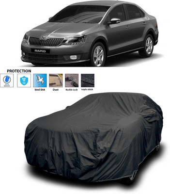 CODOKI Car Cover For Skoda Rapid (With Mirror Pockets)(Black)