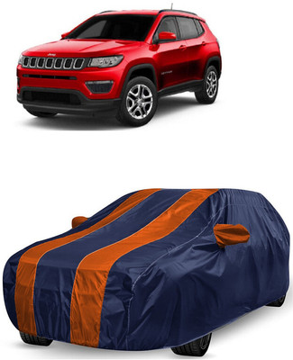 ANTOFY Car Cover For Jeep Compass 1.4 Sport Plus Petrol (With Mirror Pockets)(Orange, Blue)
