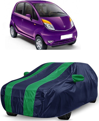ANTOFY Car Cover For Tata Nano LX (With Mirror Pockets)(Green, Blue)