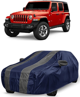 ANTOFY Car Cover For Jeep Wrangler 2.0 4x4 Petrol (With Mirror Pockets)(Grey, Blue)